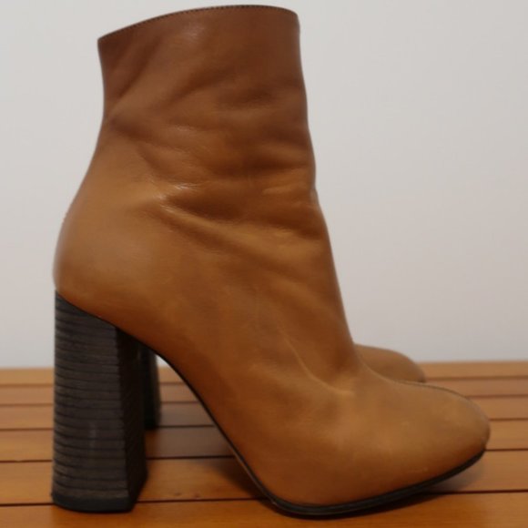 Chloe Shoes - Chloe Ankle Boots Tan Leather Size 36.5 High Heel